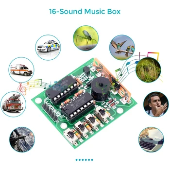 DIY Eletrônico De 16 de Música de Caixa de Som DIY Kit Módulo de Solda Prática de Aprendizagem, Kits para Arduino
