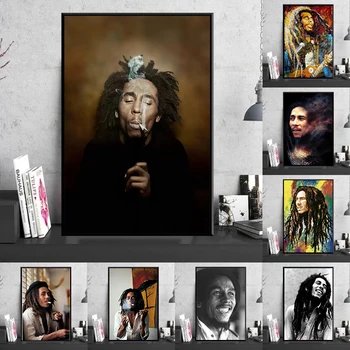 Fundador da Música Reggae Robert Nesta Marley Tela de Pintura Pôster e Impressão de Arte de Parede Fotos de Decoração para Sala de estar