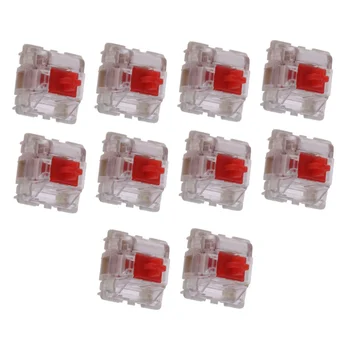 10Pcs/pack Gateron SMD Vermelho Muda Teclado Mecânico 3pins Gateron MX Opções Transparentes Caso, cabem GK61 GK64 GH60