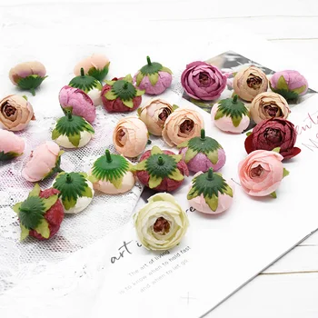 10Pcs Artificial Mini Flores de Flor Decorativa de Parede Acessórios do Casamento Folga Presentes Diy Caixa de Flores Artificiais Scrapbooking