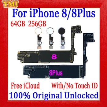 Suporte de actualização do ios Para o IPhone 8 Plus placa-mãe 64GB 256 GB placa-mãe para o iphone 8 8P placa lógica 100% Testado Com/Sem contato, IDENTIFICAÇÃO de
