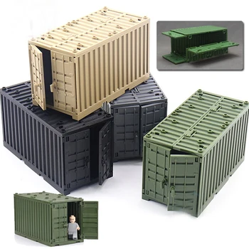 Miniatura Montado Recipiente Modelo de Brinquedos Granular Bloco de Construção Para Crianças Presentes Arsenal Militar Acessórios Peças Diy