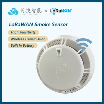 Rejeee LoRaWAN Sensor de Fumaça, Construída na Bateria, Compatível com TTN, Chirpstack, Loriot, ABP Compatível