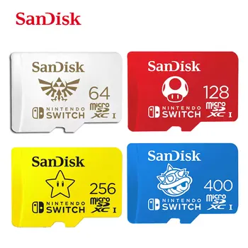 SanDisk 256GB Jogo de Cartão de Memória U3 128GB Flash Cartão de 400GB de Cartão de Memória 4K Ultra HD TF Cartão Para Nintendo Interruptor Jogo Expansão