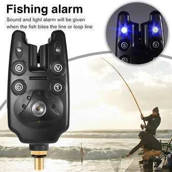 A Pesca da carpa Alarme da Mordida de Controle de Sensibilidade Noturna LED Indicador de Alarme Electrónico de Pesca de Mar Aborda Ferramentas