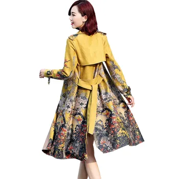 Moda Das Mulheres De Camurça Trench Coat 2022 Nova Primavera, Outono Slim Com Cinto De Blusão Feminino Senhoras Casaco Longo Casaco 387