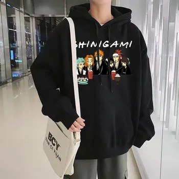 Gótico De Grandes Dimensões Capuz Anime Bleach Ichigo Kurosaki Amigos Hoodies Mangá Japonês Shinigami Streetwear Homens Mulheres Pulôver Tops