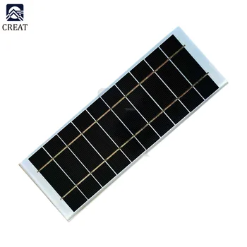 6V 3W Silício Monocristalino de Célula solar Luz de Rua Solar de Geração de Energia da Placa de Vidro Temperado de 3.7 V Bateria de Lítio