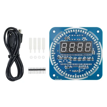 DIY DS1302 Digital LED Tubo Display DS1302 de Giro LED Relógio de Alarme de Temperatura do Módulo de Diy Kit de Mini USB de 5V, 3V Para Arduino