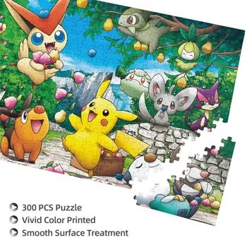 300Pcs Quebra-cabeça Pokemon Pikachu dos desenhos animados de Madeira Puzzle, Crianças Quebra-Brinquedo de Bebê Cedo Brinquedos Educativos para Crianças Jogo Souptoys