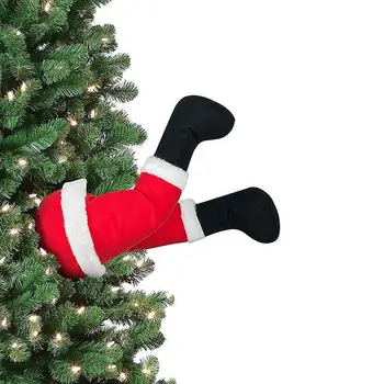 Pernas Árvore de Natal de Pelúcia Recheado Perna Artificial Elf Perna para o Natal de Suspensão