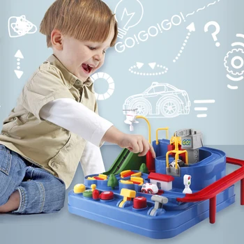 Montessori Pista de Corridas de Carro Brinquedo para Crianças de 2 a 4 Anos de Idade Aventura a Bordo de Jogo de Mesa de Crianças estacionamentos Brinquedos de Menino de 3 Anos