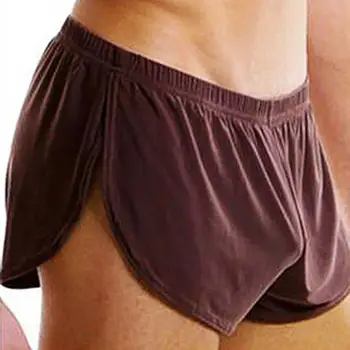 Solta Underwear Homens Boxers Praia Meados De Cintura De Cor Sólida Respirável Homens De Cueca Dormindo Shorts Boxers