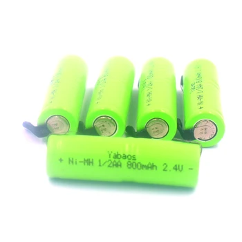 2.4 V 1/2AA Ni-Mh Recarregável 800mAh Bateria Com Solda de Torneiras Para fogão a Gás E Escova de dentes Furadeira chave de Fenda Ferramentas de Poder
