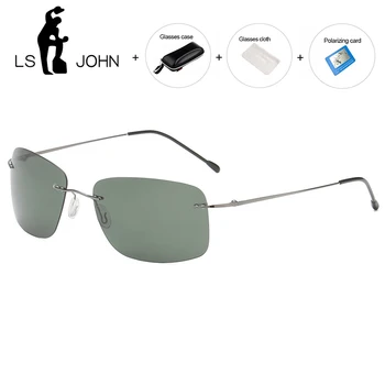 LS JOÃO 2020 Novos Óculos Polarizados Homens da Marca do Designer de Liga de Titânio sem aro de Óculos de Sol Desporto de Condução Passeio de Óculos Para Homens