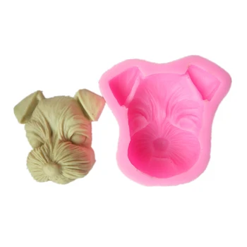 DIY Sabão Molde 3D Mini Cachorro Cabeça de Gesso Aroma de Decoração com Moldes de Silicone Vela Artesanato Doces de fabricação de Ferramentas de Bolo de Moldes de Silicone