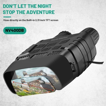 NV400DB HD Digital, Óculos de Visão Noturna Infravermelho (IR) Binóculo Câmera Tirar Foto, Vídeo de 300m para a Noite do Dia de Caça de Segurança