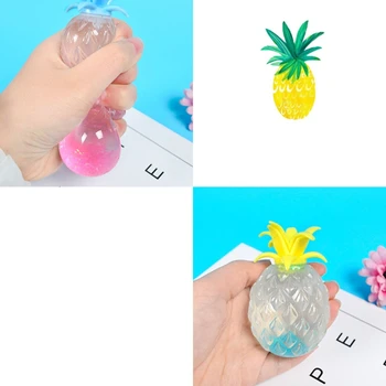 Squeeze Esponjoso Bola Favor de Partido Define Fidget Brinquedo para a Criança Pressão de Alívio de Bola Abacaxi Ventilação Bola com Pó de Ouro
