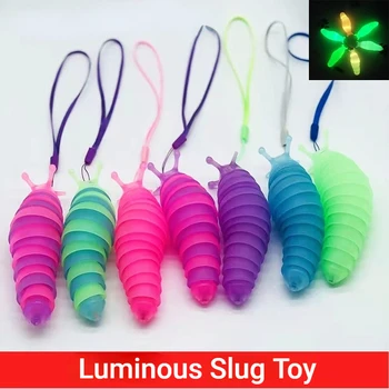 Novo Luminosa Articulada Slug Flexível 3D Fidget Slug Brinquedo se Mexer Brinquedos para Todas as Idades Brinquedo Secretária de Brinquedo ambiente de Trabalho Ornamento Dom Crianças