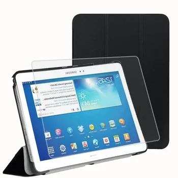 Smart Cover Para Samsung Galaxy Tab Pro Note 10.1 SM-T520 T525 T521 Caso SM-P600 P601 P605 Casos + Vidro Temperado