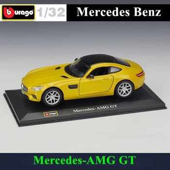 Bburago 1:32 Mercedes AMG-GT simulação de liga carro modelo de acrílico, à prova de poeira exibição da base de dados de pacote, Coleta presentes