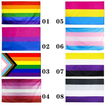 90*150LGBT Banners Bandeira do Orgulho Gay Bandeira do arco-íris Lésbicas Bandeira Bandeira do Orgulho Bissexual Transexuais Bandeira do Orgulho para a Casa, Decoração do Quarto