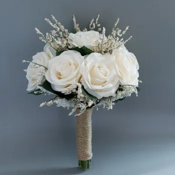 Flores Artificiais Rose Bouquet De Noiva Segurando Flores Home Fotografia, Decoração De Casamento Falso Flor De Tiro Adereços