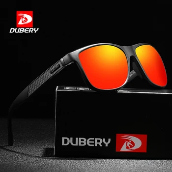 DUBERY Moda Óculos Polarizados Homens de condução de Viagem Praça Óculos de Sol Masculino Super leve Óculos de Armação UV400 Óculos de D002