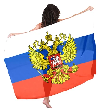 Bandeira russa União Torcedor Natação Sarong Embrulhe a Tampa para Cima para Mulheres Multi Desgaste Senhoras de Luxo Grande Toalha de Praia Padrão Personalizado