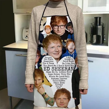 Personalizado Ed Sheeran, Aventais de Limpeza da Casa, Aventais Anti-Suja Acessórios de Cozinha Para Homens Mulheres 50x75cm,68x95cm 1014
