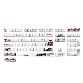Sublimação de Flor de Ameixa Keycaps Perfil tecla cap MX Para Mudar Mechanical Gaming Keyboard ISO Chave Pac