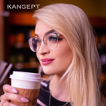 KANSEPT Mulheres Armações de Óculos da Moda de Olhos de Gato Óptica Miopia de Óculos com Armação de Design da Marca Para as Mulheres de Óculos #YC-8031