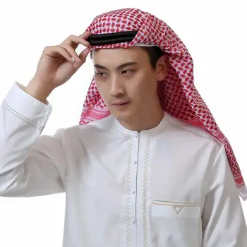 Islâmica Foulard De Impressão Lenço Homens Árabes Headwear Hijab Lenço Turbante Árabe Headcover Para As Mulheres Muçulmanas Roupas Oração Turbante