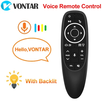 VONTAR G10 G10S Pro de Voz, Controle Remoto 2.4 G sem Fio de Ar Mouse Giroscópio de Aprendizado IR para a caixa de tv Android HK1 H96 Max X96 mini
