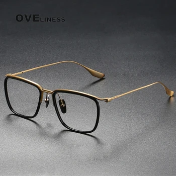 2022 Titânio Puro Olho Armações de Óculos para os Homens de Receita médica Metade da Praça de Óculos com Armações de Miopia Óptico de Óculos Óculos