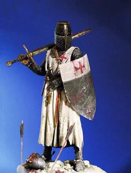1/18 90mm Antigo Cavaleiro Templário Fantasia Resina Modelo figura kits em Miniatura gk Unassembly sem pintura