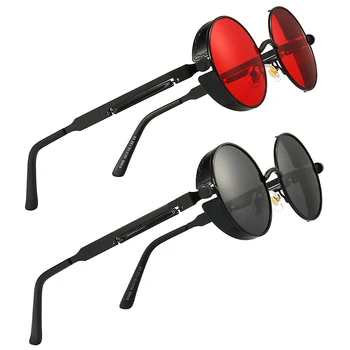 Metal Steampunk Óculos de sol das Mulheres dos Homens de Moda de Óculos Redondos Marca de Design Vintage, Óculos de Sol de Alta Qualidade Oculos De Sol UV400