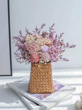 Noiva Imortal Flor Segurando Personalizado Ins Branco Minimalista Foto De Casamento Buquê De Casamento Em Casa Vaso Decorado Secas Flores Reais