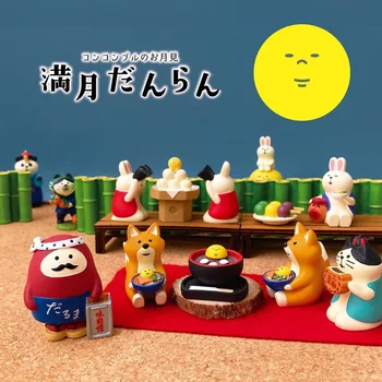 Japão Zakka Mid-Autumn Festival Do Japão Em Miniatura, Bonecos De Resina Artesanato Bookshelf Decoração Colecionáveis Cena Decoração