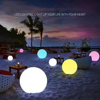 Brilhante Bola de Praia controle remoto de luz LED Piscina Brinquedo 13 Cores Brilhantes Bola Inflável de LED, Bola de Praia, Acessórios de Festa