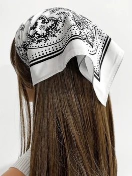 Lenço De Cabeça, Menina Paisley Impressão Praça Headkerchief Para As Mulheres Bandana Hippie Headwear De Pulso Envoltórios De Verão, Os Acessórios De Cabelo