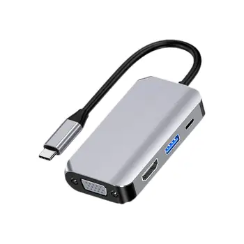 USB C Ao compatíveis com HDMI, VGA Adaptador Hub USB3.0 Extendsion Dock Para MacBook Pro Acessórios Tipo C Divisor