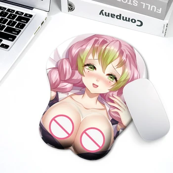 3D correia de pulso mouse pad com silicone pulseira mouse pad anime sexy Ganyu Kokomi protetor para o jogo de PC com leitor de mouse pad
