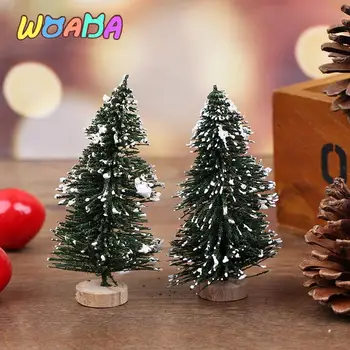 2pcs 1/12 Casa de bonecas em Miniatura de Árvore de Natal Decoração DIY Pequeno Pinheiro Mini Árvore de Natal