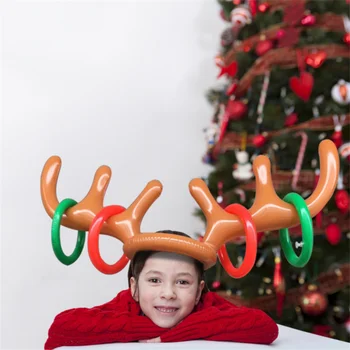 Feliz Ano Novo 2022 Inflável Antler Anel De Brinquedo Elk Cabeça Jogando O Anel Adereços 2022 Feliz Natal Presente De Natal De Crianças Navidad