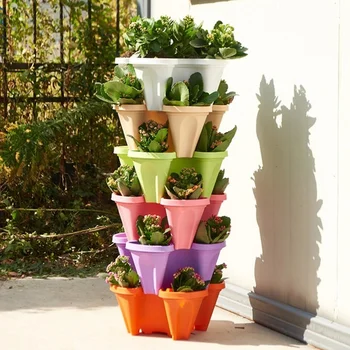 Plástico Multi-Camada 3D Vasos de Empilhamento de Cultivo Potes Para Jardinagem Usar o Vaso Plantio Pote