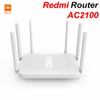 Xiaomi Redmi AC2100 Gigabit Router de Banda Dupla Wireless Roteador wi-Fi Repeater com 6 Antenas de Alto Ganho com a mais Ampla Cobertura de configuração Fácil