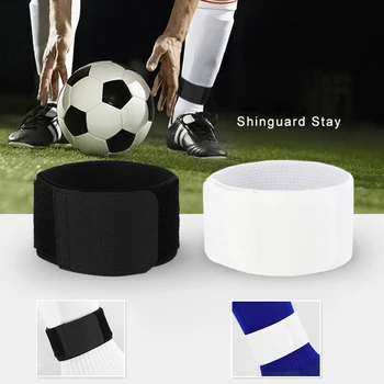 Preto/Branco Shin Guard Fixo Curativo de Fita de Almofadas de Shin Futebol Evitar Cair Elastic Esportes Curativo Protetor de Pé 24BD