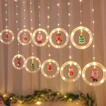 Natal Decoração da Janela de Estrelas Luzes de LED que Desejam Bola Icicle Seqüência de Luzes Feliz Natal Decoração Para a Casa Nova no Ano 2022
