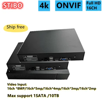 16CH 4 K de 8MP NVR 1SATA Max 10 TB HDD do Gravador de Vídeo em Rede Para a Câmera do IP Aplicativo móvel CMS monitor com Top 3 NVR Tecnologia